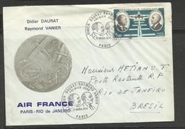 Poste Aérienne Lettre Ref. 36 Paris Rio De Janeiro FDC 17.4.71 Air France - 1927-1959 Lettres & Documents
