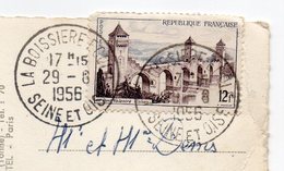 1956--cachet Rond LA BOISSIERE  ECOLE -Seine Et Oise (78) Sur Tp Le Tout Sur Cpsm CHANDELLES-28-Moulin - Manual Postmarks