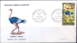 FLIGHTLESS BIRDS- OSTRICHES- MAURITANNIA- FDC-1967-FC-78 - Autruches