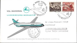 Luxair Vol Inaugural Luxembourg-Monastir 12.5.1972, Prifix: LX19: Valeur Catalogue: 5€ - Brieven En Documenten