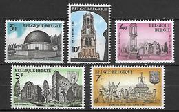 BELGIQUE     -  1974  .  Y&T N° 1710 à 1714 * . Série Historique.  Monuments - Unused Stamps