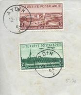 Turchia Turkey 1938 The 15th Anniversary Of The Proclamation Of Turkish Republic,values Of2½K&3K Canceled On Paper Cut - Oblitérés