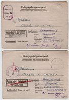VP13.477 - MILITARIA - 2 Lettres Du Lieutenant Aymon MARTEL Prisonnier De Guerre En Allemagne - Dokumente