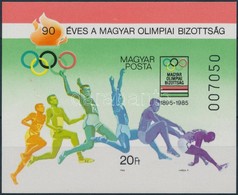 ** 1985 90 éves A Magyar Olimpiai Bizottság Vágott Blokk (4.000) - Andere & Zonder Classificatie