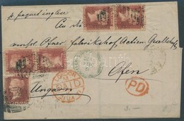 1870 Levél Argentínából Angol Bélyegekkel Bérmentesítve Angol Hajópostával Londonon Keresztül Budára. A 6 X 1 P Bérmente - Andere & Zonder Classificatie