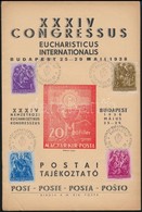 XXXIV. Eucharisztikus Kongresszus Postai Tájékoztató (1938) - Altri & Non Classificati