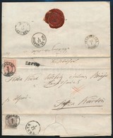 1854 Ajánlott Levél 3kr + 6kr Szépen Centrált Bélyegekkel Bérmentesítve 'VADKERT' -  'PESTH' - 'FÉLEGYHÁZA' - 'SZENTES'  - Sonstige & Ohne Zuordnung