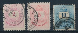 O 1874 2kr, 5kr, 10kr 11 1/2 Fogazással Lemezhibák, Javítások, Eltolódások - Sonstige & Ohne Zuordnung