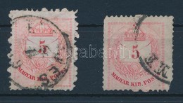 O 1874 2 X 5kr érdekes Lemezhibákkal - Altri & Non Classificati