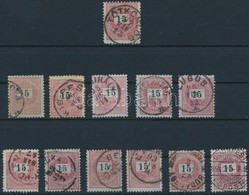 O 1888-1889 12 X 15kr Elfogazások, Lemezhibák,  Bélyegzések - Sonstige & Ohne Zuordnung