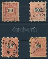 O 1888-1889 4 X 50kr  Lemezhibák, Elfogazások, Vízjelállások, Bélyegzések - Altri & Non Classificati