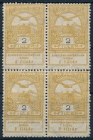 ** 1913 Árvíz 2f Négyestömb, Benne 2 Db II. Típusú Bélyeg - Altri & Non Classificati