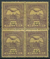 ** * 1913 Turul 12f Négyestömb, Benne 2 Db II. Típusú Bélyeg - Otros & Sin Clasificación