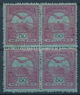 ** * 1913 Turul 50f Négyestömb, Benne II. Típusú Bélyeg - Autres & Non Classés