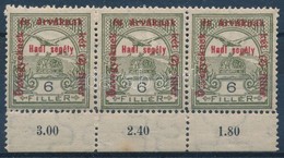 ** 1915 Hadisegély 6f ívszéli Hármascsík, A 2 Szélső Bélyeg II. Típusú - Otros & Sin Clasificación