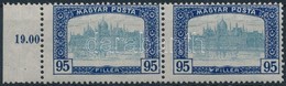 ** 1919 Magyar Posta 95f Erősen Elfogazott ívszéli Pár Látványosan Feltolódott Középrészekkel - Altri & Non Classificati