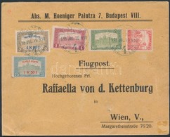 1918. Jul.10. Repülő Posta Sor +  Kiegészítő Bérmentesítés Légi Levélen Bécsbe / Mi 210-211 + Additional Franking On Air - Autres & Non Classés