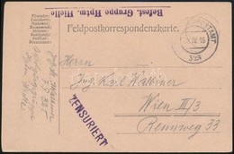 1916 Tábori Posta Levelezőlap / Field Postcard 'Befest. Gruppe Hptm. Hielle' + 'FP 325' - Autres & Non Classés