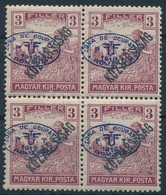 ** Debrecen I. 1919 Arató/Köztársaság 3f 4-es Tömb, Minden érték Bodor Vizsgálójellel (112.000) - Otros & Sin Clasificación