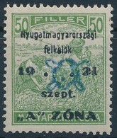 ** Nyugat-Magyarország II. 1921 Arató 50f Hármaslyukasztással Garancia Nélkül (60.000) - Autres & Non Classés