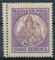 ** 1921 Koronás Madonna 1000K Keskeny Bal Oldali üres Mezővel - Autres & Non Classés