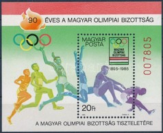 ** 1985 90 éves A Magyar Olimpiai Bizottság AJÁNDÉK Blokk (26.000) - Autres & Non Classés