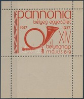 ** 1937/2ca Pannónia Bélyeg Egyesület XIV. Bélyegnap Emlékív (10.000) - Autres & Non Classés