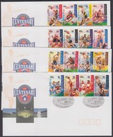 1996 100 éves Az AFL, 4 Db 4-es Csík Mi 1543-1558 4 Db FDC-n - Autres & Non Classés