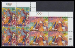 ** 1996 100 évesek Az újkori Olimpiai Játékok Sor ívsarki Négyestömbökben Mi 716-717 - Sonstige & Ohne Zuordnung