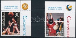 ** 2001 Kosárlabda és Röplabda EB Győzelem ívsarki Sor Mi 3044-3045 - Autres & Non Classés