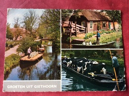 Nederland. Pays-Bas. Holland. Groeten Uit Giethoorn ( Koe Boer Bootje ) - Giethoorn