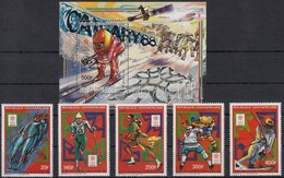 ** 1987 Téli Olimpia, Colgay Sor Mi 1287-1291 A + Blokk 421 A - Andere & Zonder Classificatie