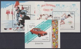 ** 1987-1988 Olimpiák, Autók 3 Klf Blokk Mi 115, 117, 120 - Autres & Non Classés