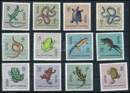 ** 1963 Hüllők Sor,
Reptiles Set
Mi 1393 - 1404 - Sonstige & Ohne Zuordnung