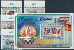 ** 1992 Nyári Olimpia ívszéli Sor Mi 1544-1547 + Blokk Mi 126 - Autres & Non Classés