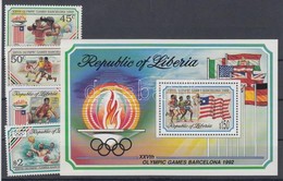 ** 1992 Nyári Olimpia, Barcelona Sor Mi 1544-1547 + Blokk 126 - Autres & Non Classés