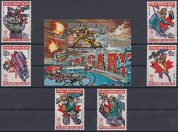 ** 1987 Téli Olimpia 1988, Calgary (I) Sor Mi 1065-1070 A + Blokk 49A - Altri & Non Classificati