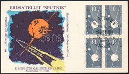 1957 Címzés Nélküli Levelezőlap Négyestömbbel és Alkalmi Bélyegzéssel - Sonstige & Ohne Zuordnung