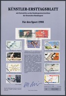 O 1988 Téli Olimpia Sor Mi 1353-1355 Emléklapon - Sonstige & Ohne Zuordnung