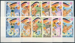 ** 1972 Nyári Olimpia Fogazott és Vágott Sor Mi 649-654 + Blokksor Mi 649-654 + 116 A-B - Sonstige & Ohne Zuordnung