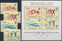 ** 1984 Nyári Olimpia Sor Mi 563-566 + Blokk Mi 24 - Otros & Sin Clasificación