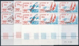 ** 1988 Nyári Olimpia Sor ívszéli üres Mezős Négyestömbökben Mi 555-558 + Blokk Mi 3 - Other & Unclassified