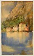 Barna Ilona (1897-1974): Riva 1927. Akvarell, Papír, Jelzett, 41×24 Cm - Sonstige & Ohne Zuordnung