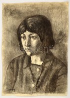 Czigány Jelzéssel: Női Portré. Szén, Papír, Felcsavarva,  64×45 Cm - Sonstige & Ohne Zuordnung