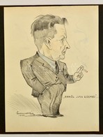 Gebhardt Béla (1901-1990): Erről Jutja Eszembe (karikatúra). Színes Ceruza, Papír, Jelzett, 24×17 Cm - Autres & Non Classés