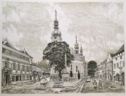 Kádas István (1941- ): Kőszeg Belváros, Rézkarc, Papír, Jelzett, 39,5×49,5 Cm - Altri & Non Classificati