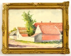 Mednyánszky Jelzéssel: Utca Részlet Akvarell, Papír, üvegezett Keretben, 23×31 Cm - Autres & Non Classés