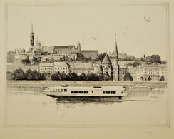 Nagy Zoltán (1916-1987): Budapest Hilton. Rézkarc, Papír, Jelzett, 30×38 Cm - Altri & Non Classificati