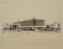 Nagy Zoltán (1916-1987): Budapest Intercontinental. Rézkarc, Papír, Jelzett, 28×38 Cm - Autres & Non Classés