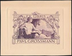 Horváth Endre (1896-1954): Ex Libris Paul Grossmann. Rézkarc, Papír, Jelzett A Karcon, 10×14 Cm - Altri & Non Classificati